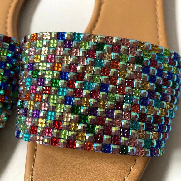 INC International Concepts Womens 7M Multicolor Rhinestone Nataliah Slide Sandal - Picture 4 of 16
